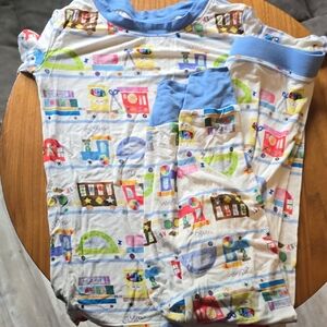 Little Sleepies Blue and Multicolor Pajama Set